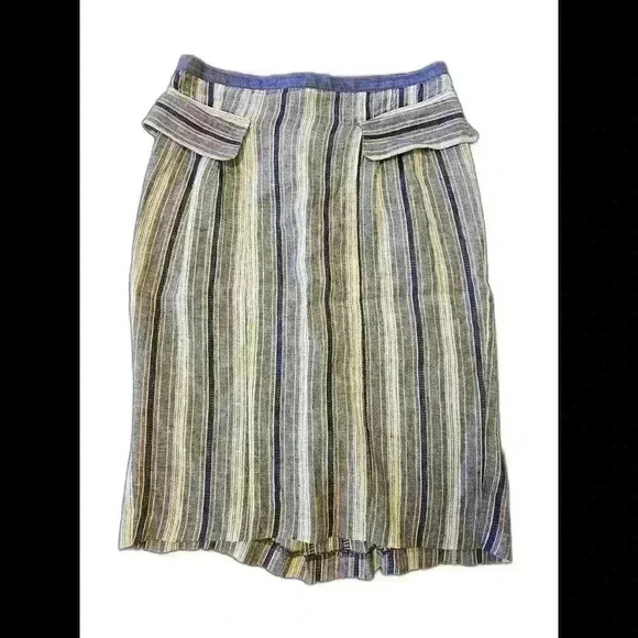 Trendy Striped Midi Skirt with Pockets - Picture 1 of 7
